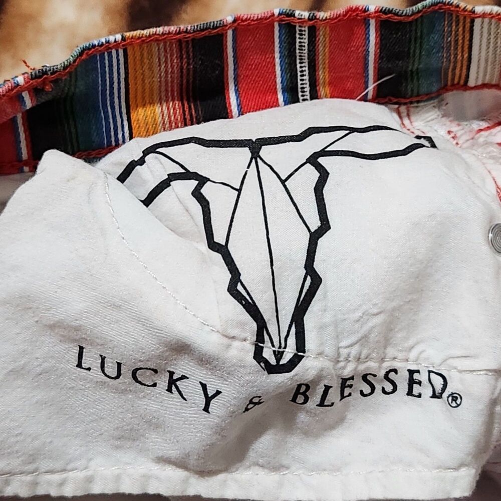 Lucky And Blessed Mini Skirt Size 8 Colorful With Pockets - Picture 10 of 13